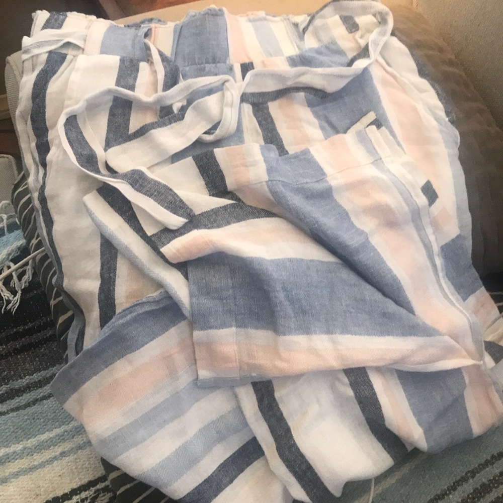 Summer pants stripes with slit on the sides